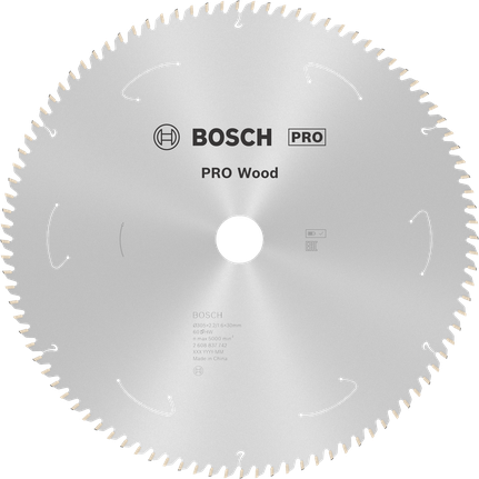 PRO Wood 充電式圓鋸片,305 x 2.2 x 30 mm,T60 Bosch PRO Wood 無線圓鋸片 T60 305mm。.
