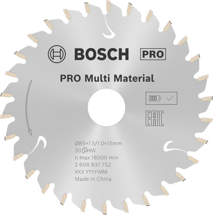 Bosch PRO Multi Material 無線圓鋸片 85 mm。