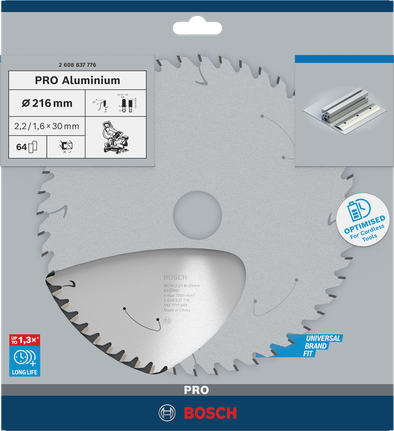 Bosch PRO 鋁製 216×2.2×30 毫米圓鋸片。.