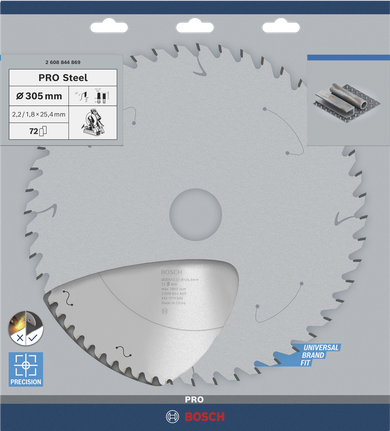 PRO Steel 鋼材圓鋸片,有線,305 x 2.2 x 25.4 mm,T72 Bosch鋼圓鋸片 305 mm 72T。.