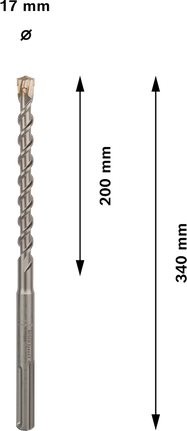 PRO SDS max-7 五溝鎚鑽鑽頭,17 x 200 x 340 mm PRO SDS max-7 五溝鎚鑽鑽頭,17 x 200 x 340 mm