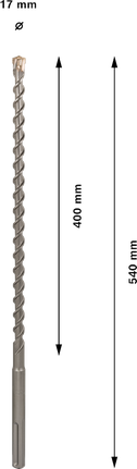 PRO SDS max-7 五溝鎚鑽鑽頭,17 x 400 x 540 mm PRO SDS max-7 五溝鎚鑽鑽頭,17 x 400 x 540 mm