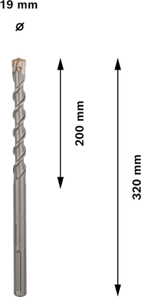 PRO SDS max-7 五溝鎚鑽鑽頭,19 x 200 x 320 mm PRO SDS max-7 五溝鎚鑽鑽頭,19 x 200 x 320 mm