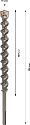 PRO SDS max-7 鑽頭,40x400x520 mm PRO SDS max-7 鑽頭,40x400x520 mm