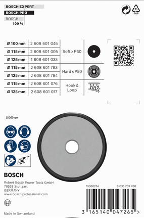 Bosch軟背襯墊 100 毫米 M10 用於打磨。