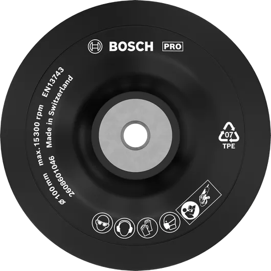 PRO 專業款橡膠底盤軟質 適用於角磨機的Bosch PRO Backing Pad Soft 100 毫米。.