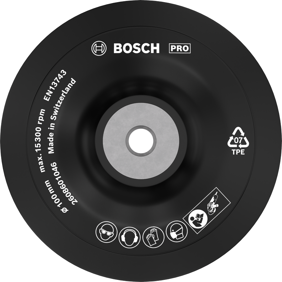 適用於角磨機的Bosch PRO Backing Pad Soft 100 毫米。.