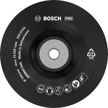 適用於角磨機的Bosch PRO Backing Pad Soft 100 毫米。.