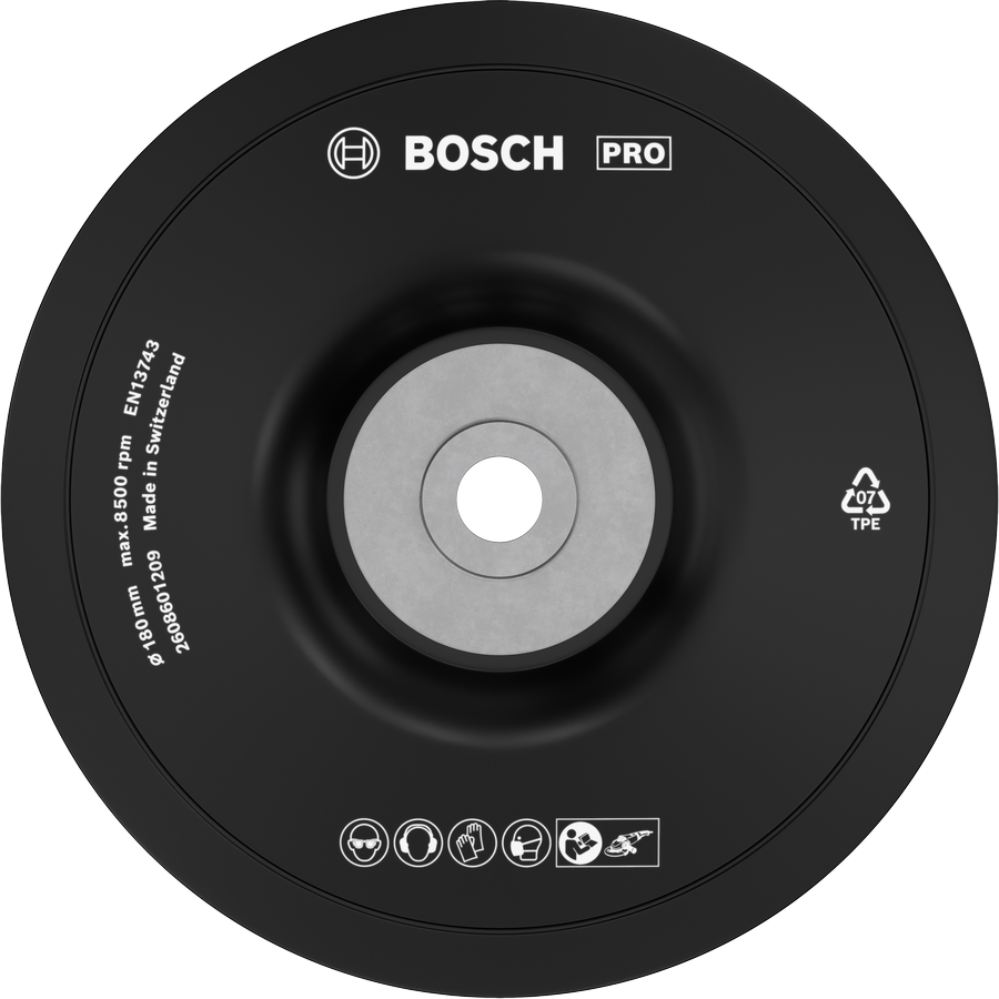 適用於角磨機的Bosch PRO Backing Pad Soft 180 毫米。.