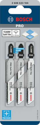 PRO Soft Tile T130RF 線鋸片,83 mm,3 件 Bosch PRO Soft Tile T130RF 曲線鋸刀片 83 毫米 3 件。.