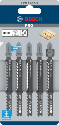PRO Wood precise T144DP 線鋸片,100 mm,5 片 Bosch Wood 精密 T144DP 曲線鋸刀片 100 mm 5 件.