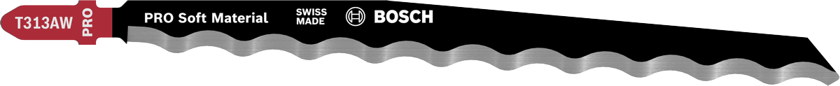 Bosch軟質材質 T313AW 曲線鋸刀片,鋸齒狀邊緣.