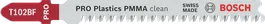 Bosch PRO Plastics PMMA 清潔 T102BF 曲線鋸刀片。.