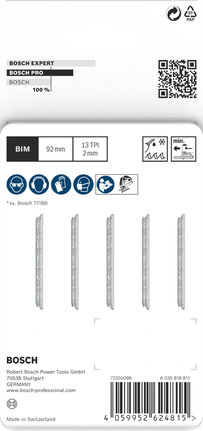 Bosch Metal 厚 T121BFC 曲線鋸刀片 92 mm 5 件.