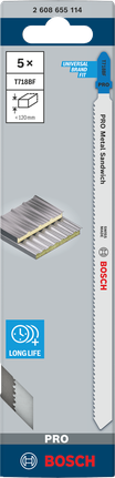 Bosch PRO Metal Sandwich T718BF 曲線鋸刀片 180 mm 5 件。.