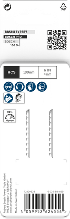 PRO Plastics PP 細緻切割款 T102D 線鋸片,100 mm,2 件 Bosch PRO Plastics PP clean T102D 曲線鋸刀片 100 毫米 2 個。.