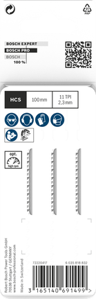 PRO Plastics PVC 細緻切割款 T102H 線鋸片,100 mm,3 件 Bosch PRO Plastics PVC 100mm 曲線鋸刀片 3 片。.