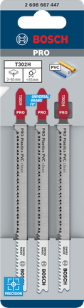Bosch PRO T302H PVC 曲線鋸刀片 3 片裝。.