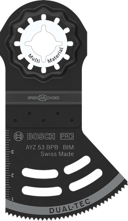 Bosch AYZ 53 BPB 多工具刀片適用於多種材質。.