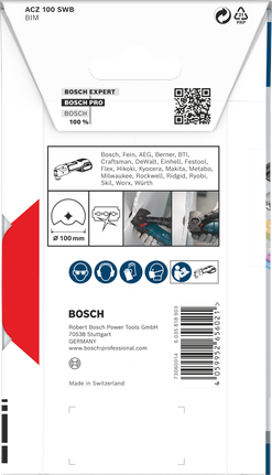 Bosch ACZ 100 SWB 100 毫米多功能刀片.