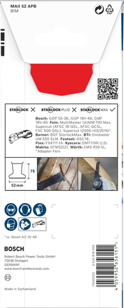 Bosch PRO MAII 52 APB 多功能工具刀片 52×75 毫米。.