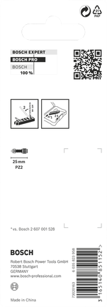 PRO Pozidriv Impact 抗衝擊米字型起子頭,PZ2,25 mm,8 件 BoschPRO Pozidriv PZ2 25 毫米批頭.