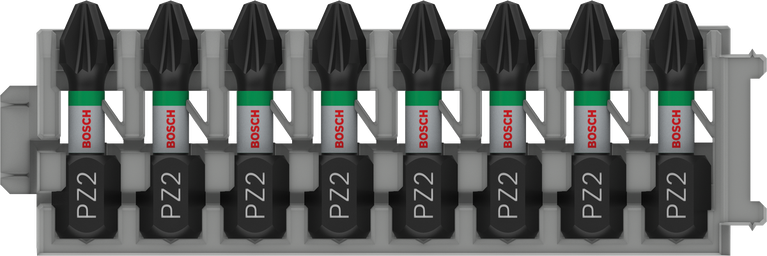 PRO Pozidriv Impact 抗衝擊米字型起子頭,PZ2,25 mm,8 件 Bosch PRO Pozidriv 衝擊鑽頭 PZ2 25mm 套裝 8 件。.
