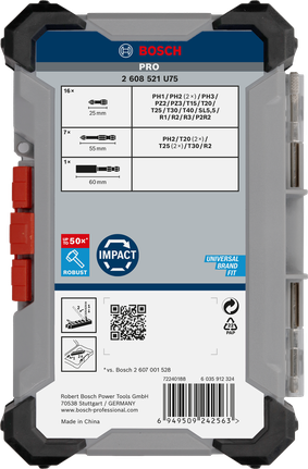 Bosch PRO 衝擊螺絲起子頭組 24 件。.