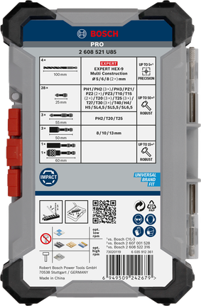 PRO Impact 抗衝擊混合套裝,40 件 Bosch Impact 混合套裝 40 件.