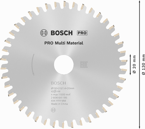 Bosch PRO 多材質圓鋸片，130 mm。.