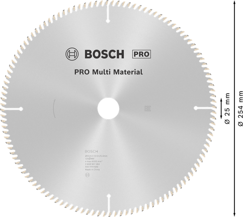 PRO Multi Material 圓鋸片,254 x 2.7 x 25.4 mm,T120 PRO Multi Material 圓鋸片,254 x 2.7 x 25.4 mm,T120
