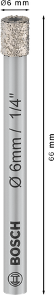 Bosch陶瓷乾鑽頭 6x66 毫米，適用於磁磚。.