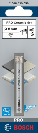 Bosch PRO 陶瓷乾鑽頭 8×66 毫米。.