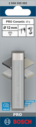 Bosch陶瓷乾鑽頭 12 mm。.