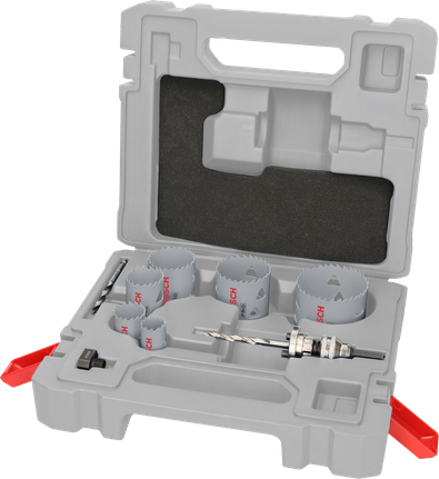 Bosch PRO 多材質孔鋸 Q-Lock 心軸套裝，10 件。.