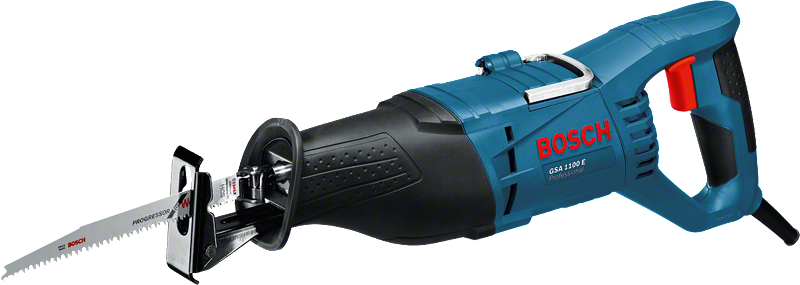 BoschGSA 1100 E 往復鋸，切割深度 230 mm。.