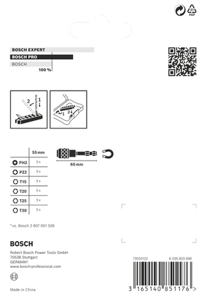Bosch Impact 8 件組鑽頭和刀架.