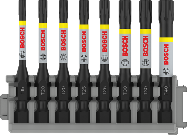 Bosch PRO Torx 衝擊鑽頭套裝 T15 至 T40，8 件。.