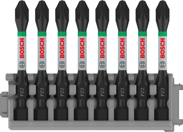 PRO Pozidriv Impact 抗衝擊米字型起子頭,PZ2,55 mm,8 件 Bosch Pozidriv 衝擊批頭 PZ2 55 mm 8 件套.