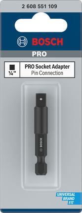 PRO 套筒轉接頭,搭配插銷接頭,1/4",50 mm Bosch1/4 英吋 PRO 套筒轉接器插針連接.