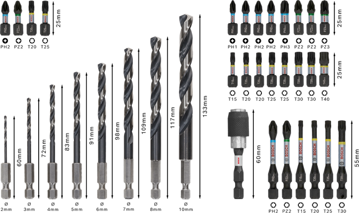 Bosch PRO Impact Metal Set，35 件展示套件。.