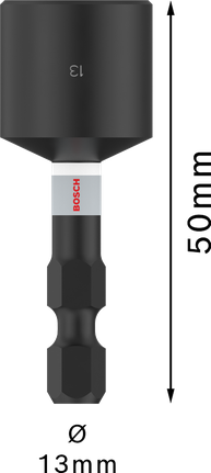 PRO 抗衝擊螺母套筒,13 x 50 mm Bosch衝擊螺帽鉗 13 x 50 毫米,適用於六角柄。.