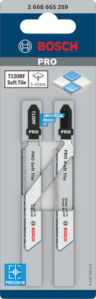 PRO Soft Tile T130RF 線鋸片,83 mm,2 件 Bosch Soft Tile T130RF 曲線鋸刀片 83 mm 2 件裝.