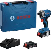 Bosch 18V-215 衝擊起子套裝，配有電池和充電器。