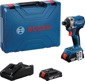 Bosch 18V-215 衝擊起子套裝，配有長鑽頭支架。.