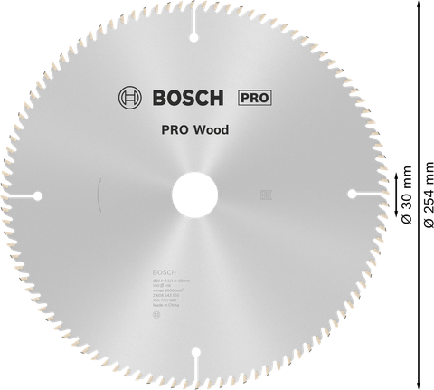 PRO Wood 木工圓鋸片,254 x 2.5 x 30 mm PRO Wood 木工圓鋸片,254 x 2.5 x 30 mm