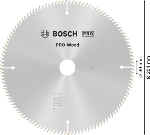 PRO Wood 木工圓鋸片,254 x 2.5 x 30 mm PRO Wood 木工圓鋸片,254 x 2.5 x 30 mm