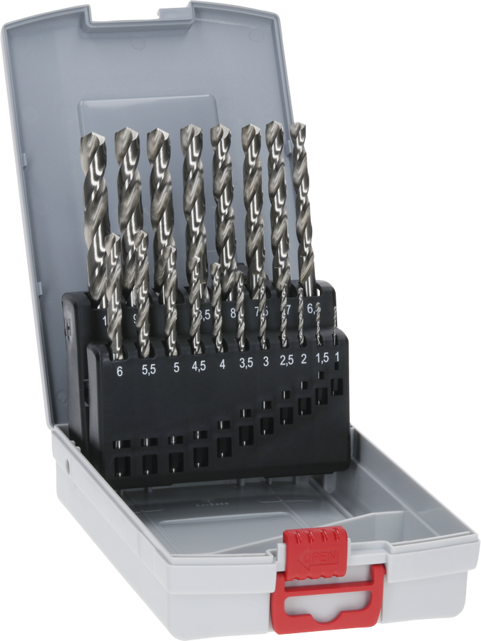 Bosch PRO 金屬 HSS-G 麻花鑽頭套裝，19 件。.