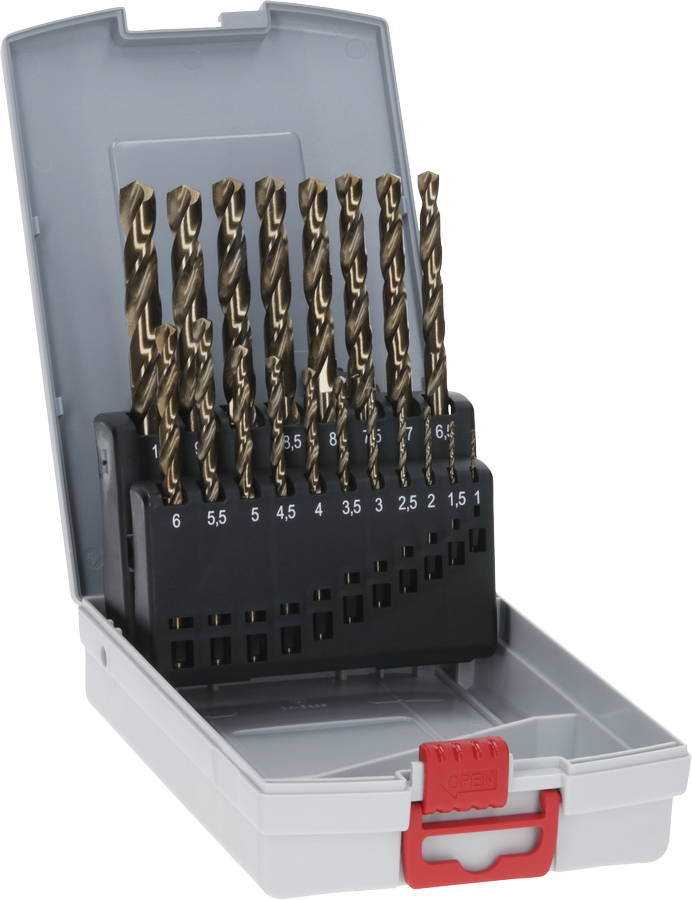 Bosch PRO 不銹鋼 HSS-Co 麻花鑽頭套裝，19 件。.