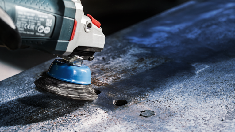 PRO Metal clean 碗形刷,75 x 0.3 mm,螺紋 金屬絲杯刷研磨機可使金屬表面光滑。